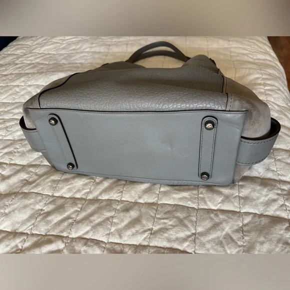 Coach Gray leather and Suede large handbag - Picture 12 of 16